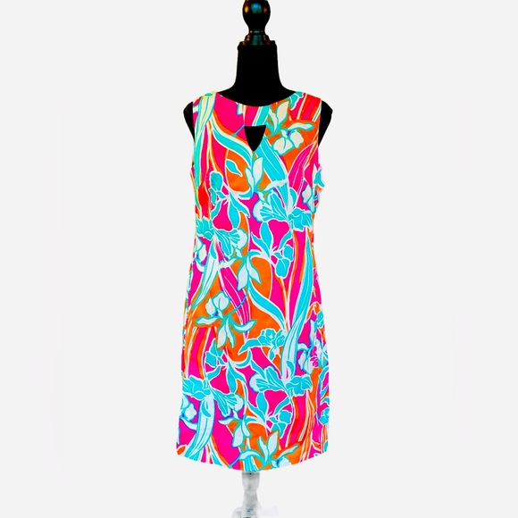 ANNE KLEIN SLEEVELESS FLORAL DRESS - Picture 1 of 4